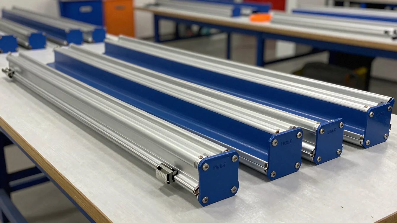 Molde de aluminio para termoformado colocado sobre una mesa de tr