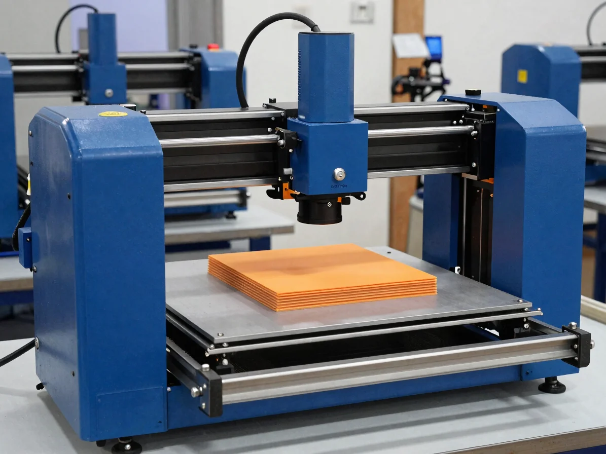 Impresora 3D industrial en operación con pieza funcional recién t
